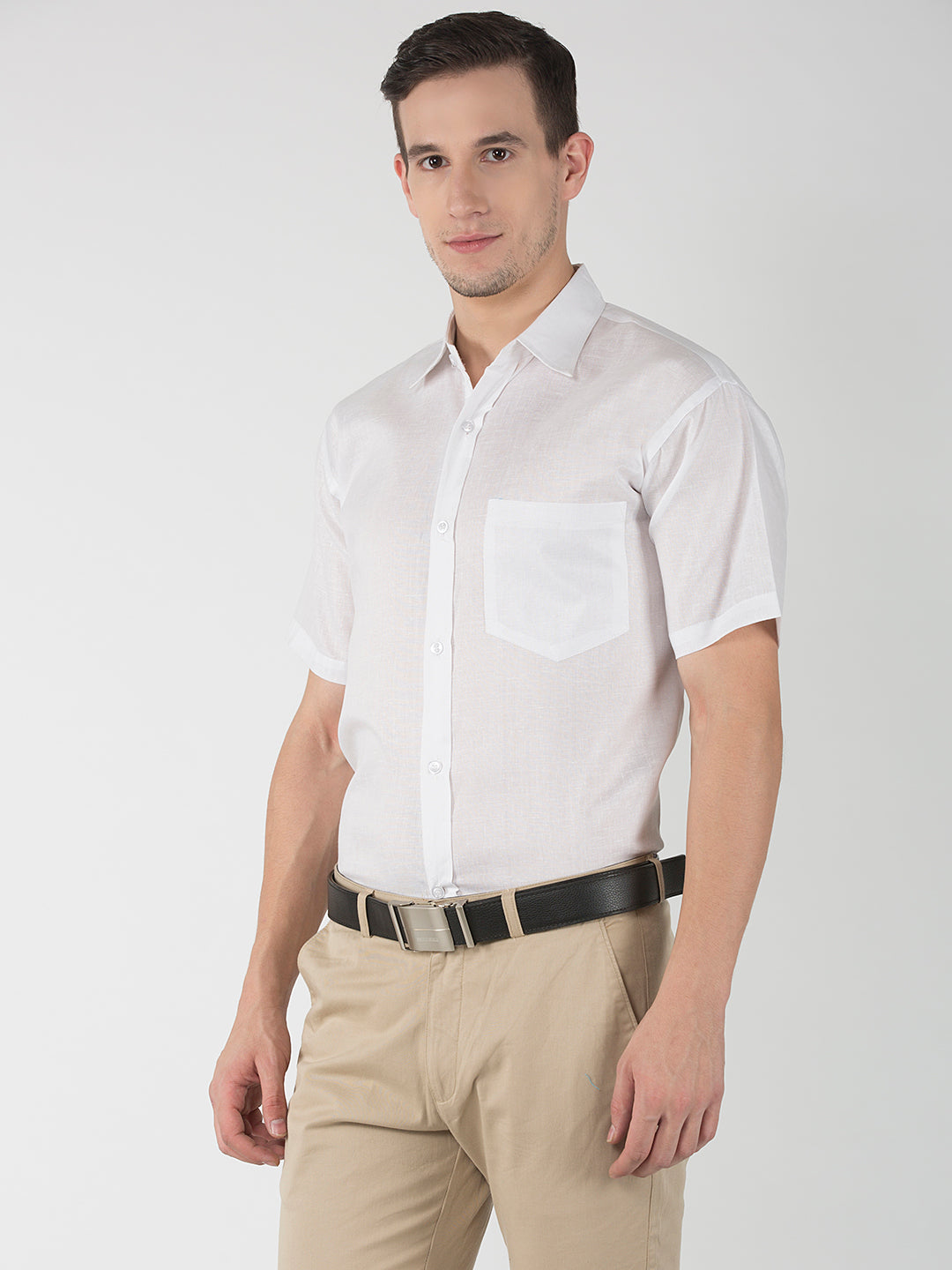 RIAG White Men's Half Sleeves White Shirt - Distacart