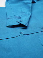 RIAG Blue Men's Full Sleeves Solid Shirt - Distacart