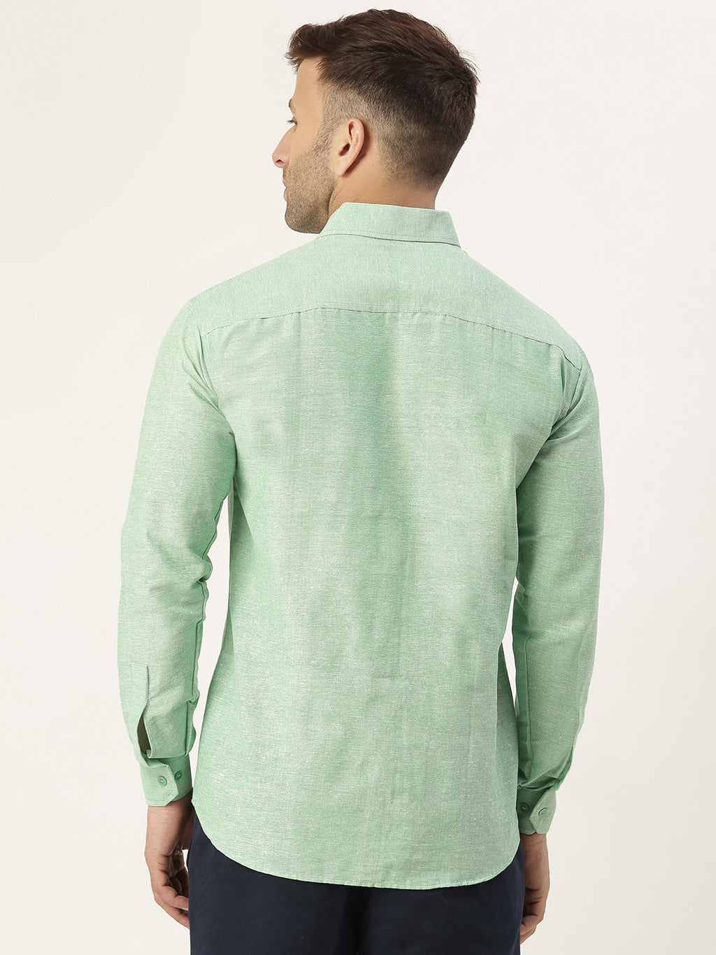 RIAG Green Men's Full Sleeves Solid Shirt - Distacart