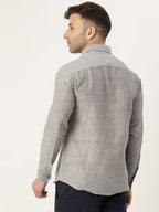 RIAG Grey Men's Full Sleeves Solid Shirt - Distacart