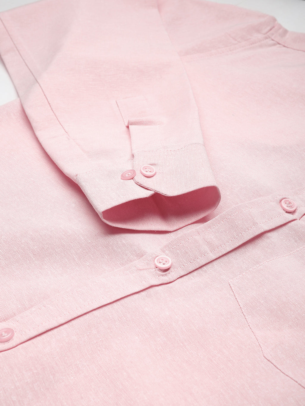 RIAG Pink Men's Full Sleeves Solid Shirt - Distacart