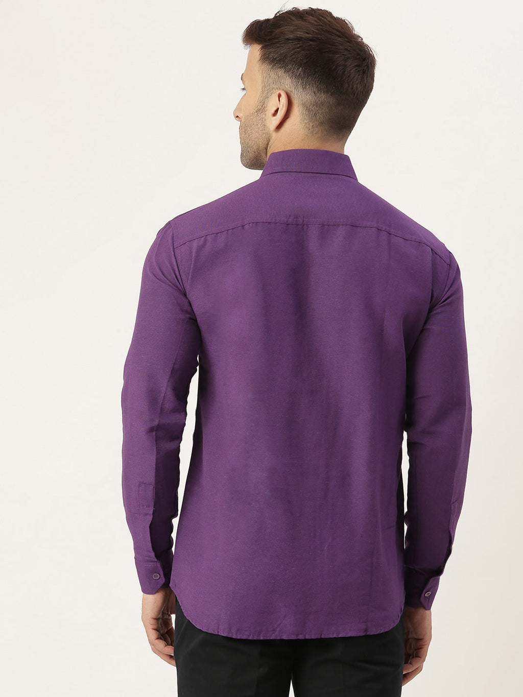 RIAG Purple Men's Full Sleeves Solid Shirt - Distacart