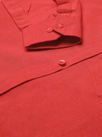RIAG Red Men's Full Sleeves Solid Shirt - Distacart
