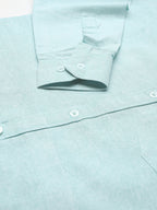 RIAG Light Blue Men's Full Sleeves Solid Shirt - Distacart