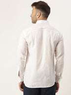 RIAG White Men's Full Sleeves Solid Shirt - Distacart
