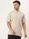 RIAG Men's Beige Cotton Long Ethnic Kurta - Distacart
