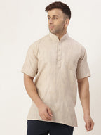 RIAG Men's Beige Cotton Long Ethnic Kurta - Distacart