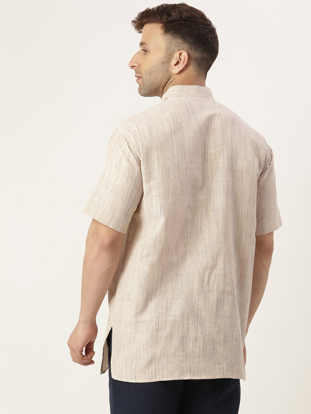 RIAG Men's Beige Cotton Long Ethnic Kurta - Distacart
