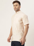 RIAG Men's Beige Cotton Short Ethnic Kurta - Distacart