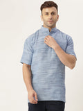 RIAG Men's Blue Cotton Long Ethnic Kurta - Distacart
