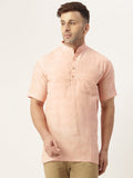 RIAG Men's Orange Cotton Short Ethnic Kurta - Distacart