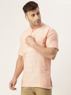 RIAG Men's Orange Cotton Short Ethnic Kurta - Distacart