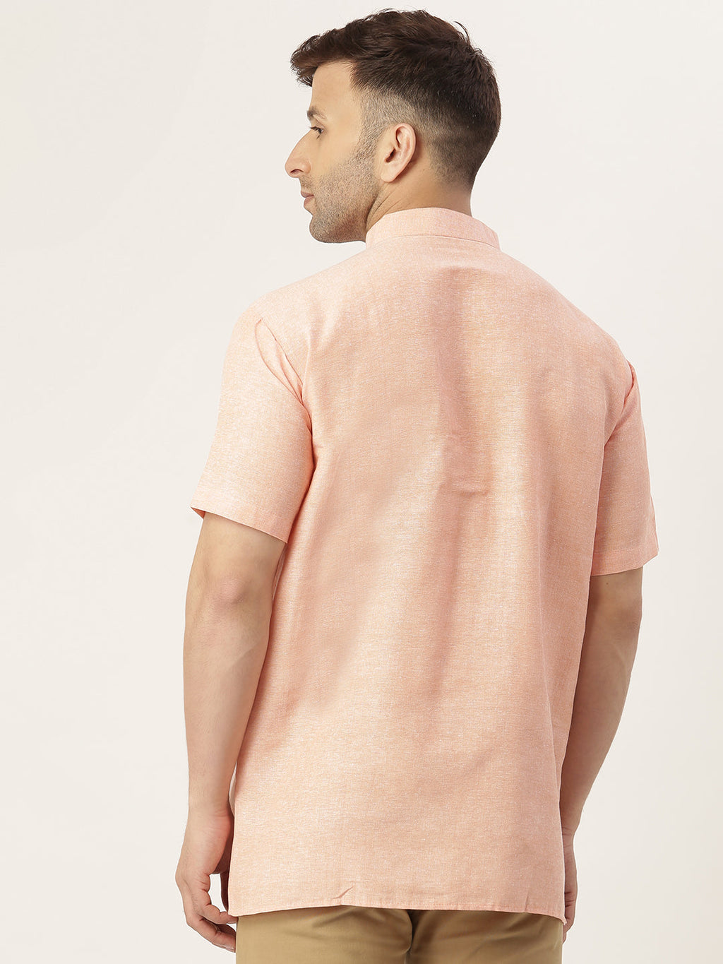 RIAG Men's Orange Cotton Short Ethnic Kurta - Distacart