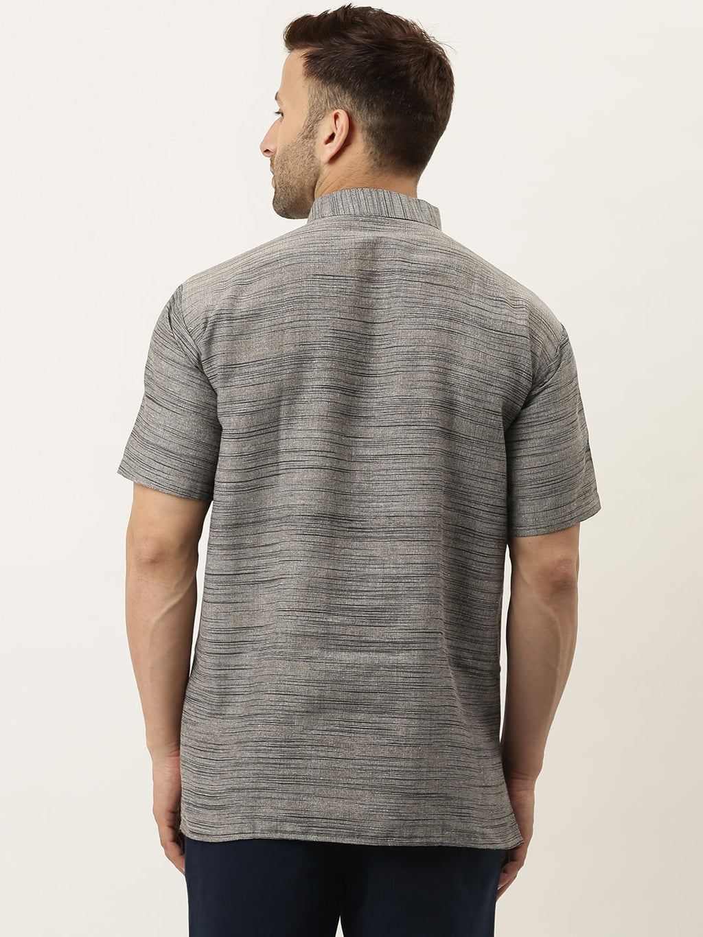 RIAG Men's Grey Cotton Long Ethnic Kurta - Distacart