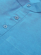 RIAG Men's Blue Cotton Short Ethnic Kurta - Distacart