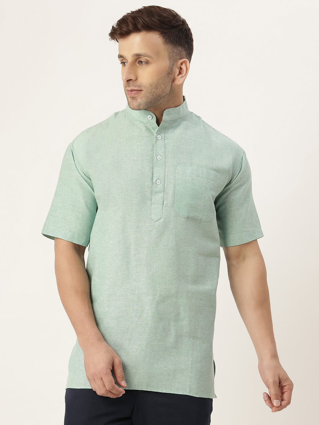 RIAG Men's Green Cotton Short Ethnic Kurta - Distacart