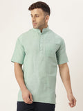 RIAG Men's Green Cotton Short Ethnic Kurta - Distacart