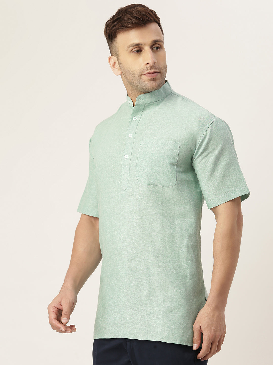 RIAG Men's Green Cotton Short Ethnic Kurta - Distacart