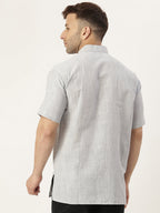 RIAG Men's Grey Cotton Long Ethnic Kurta - Distacart