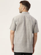 RIAG Men's Grey Cotton Short Ethnic Kurta - Distacart