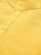 RIAG Men's Yellow Cotton Short Ethnic Kurta - Distacart