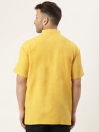 RIAG Men's Yellow Cotton Short Ethnic Kurta - Distacart