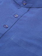 RIAG Men's Navy blue Cotton Short Ethnic Kurta - Distacart