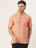 RIAG Men's Orange Cotton Long Ethnic Kurta - Distacart