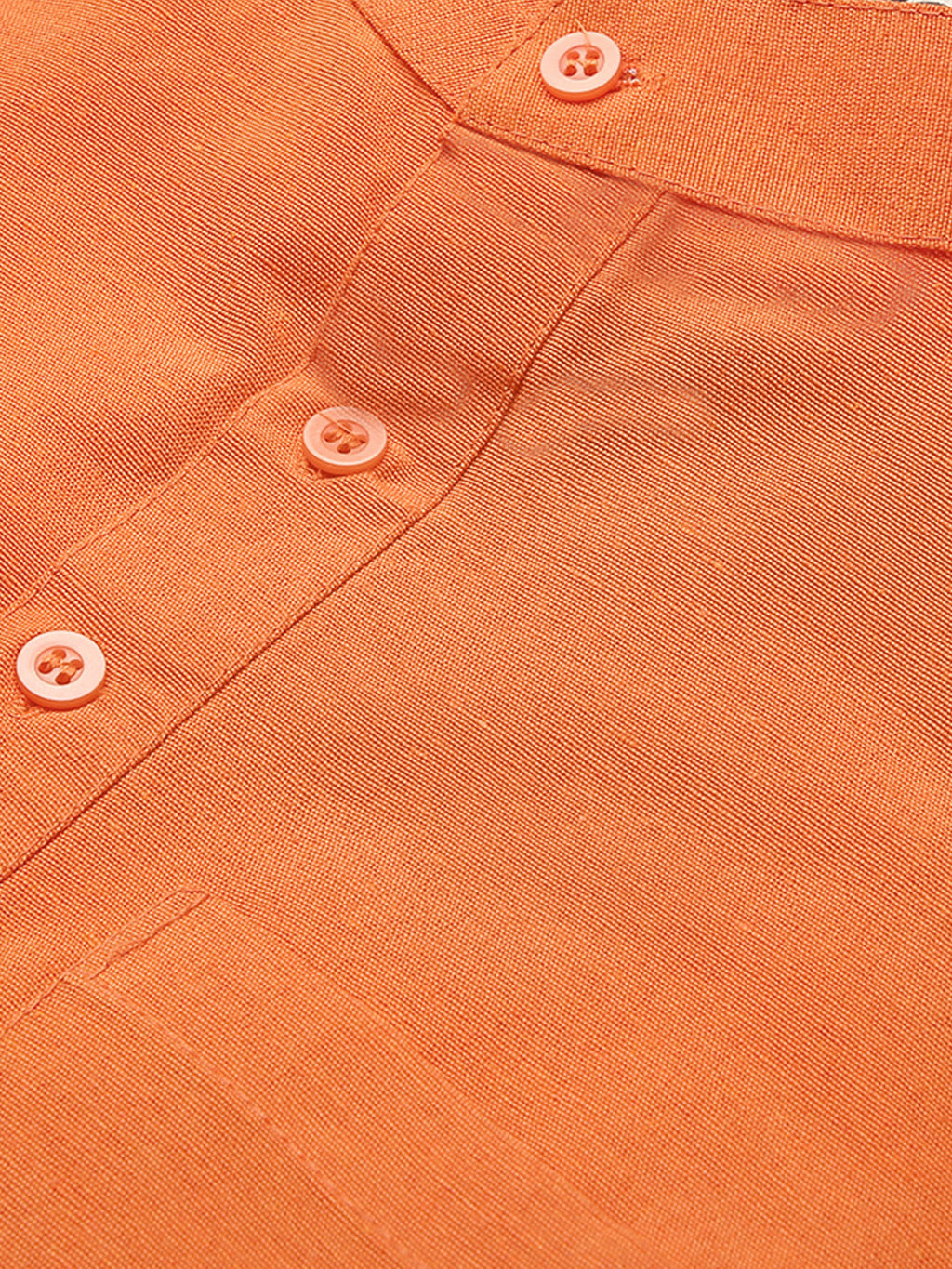RIAG Men's Orange Cotton Short Ethnic Kurta - Distacart