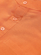 RIAG Men's Orange Cotton Short Ethnic Kurta - Distacart