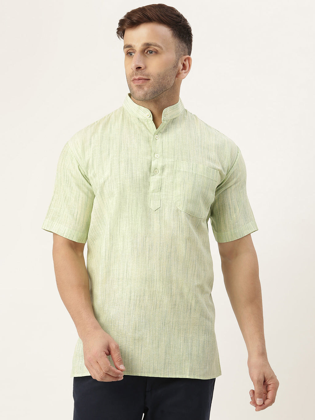 RIAG Men's Green Cotton Long Ethnic Kurta - Distacart