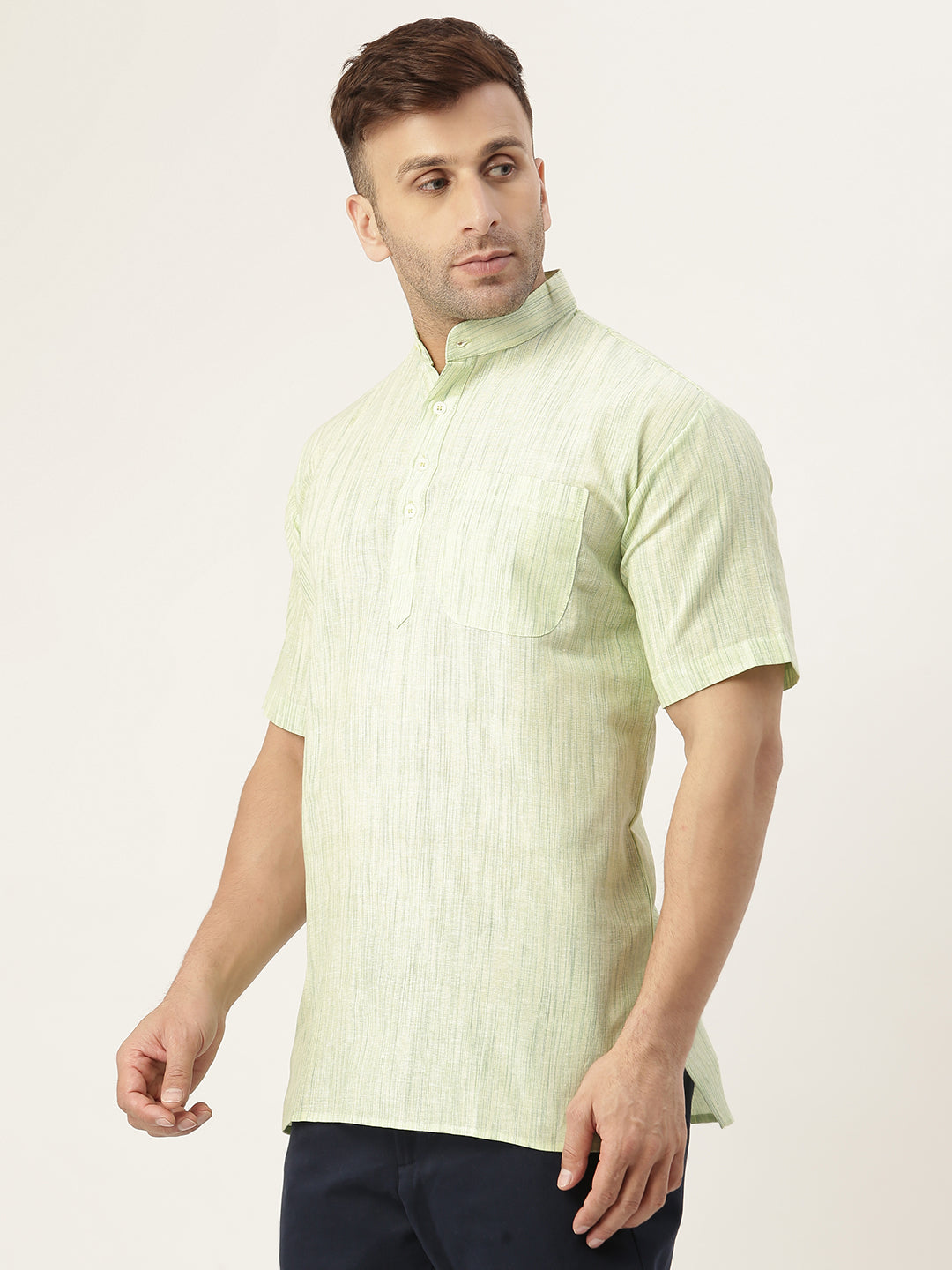 RIAG Men's Green Cotton Long Ethnic Kurta - Distacart