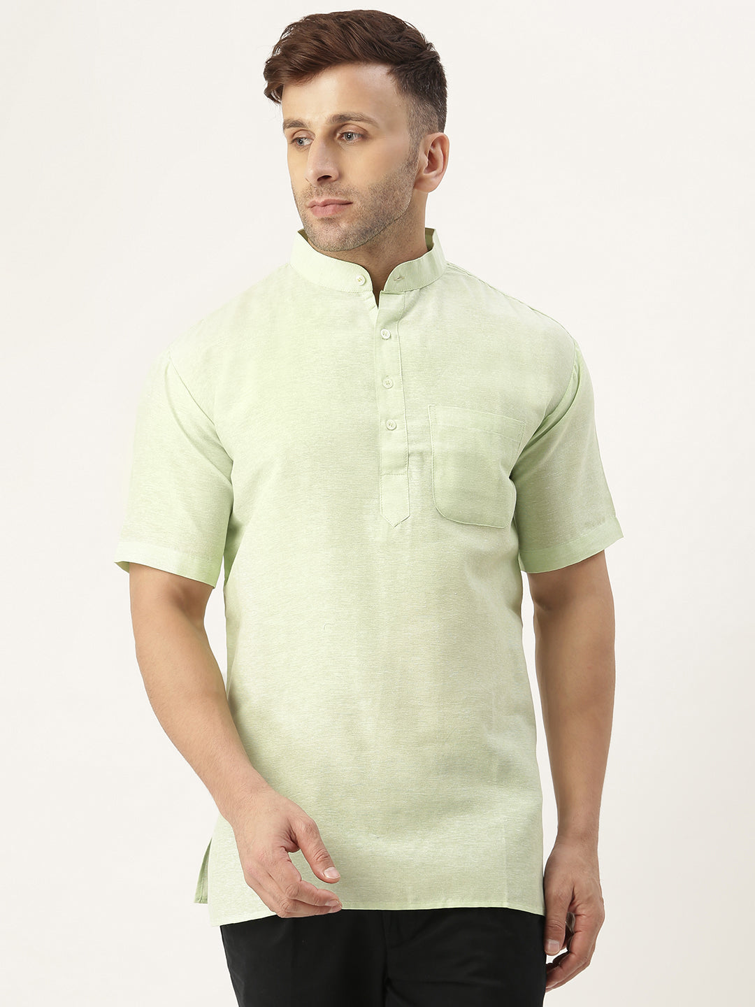 RIAG Men's Green Cotton Short Ethnic Kurta - Distacart