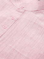 RIAG Men's Pink Cotton Long Ethnic Kurta - Distacart