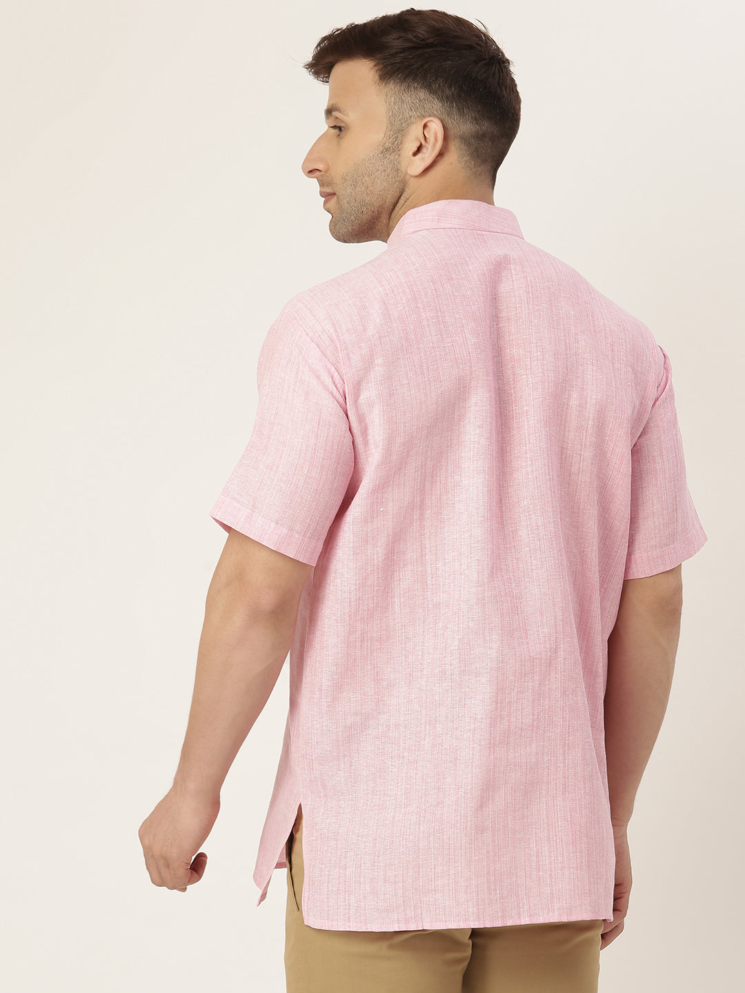 RIAG Men's Pink Cotton Long Ethnic Kurta - Distacart