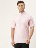 RIAG Men's Pink Cotton Short Ethnic Kurta - Distacart