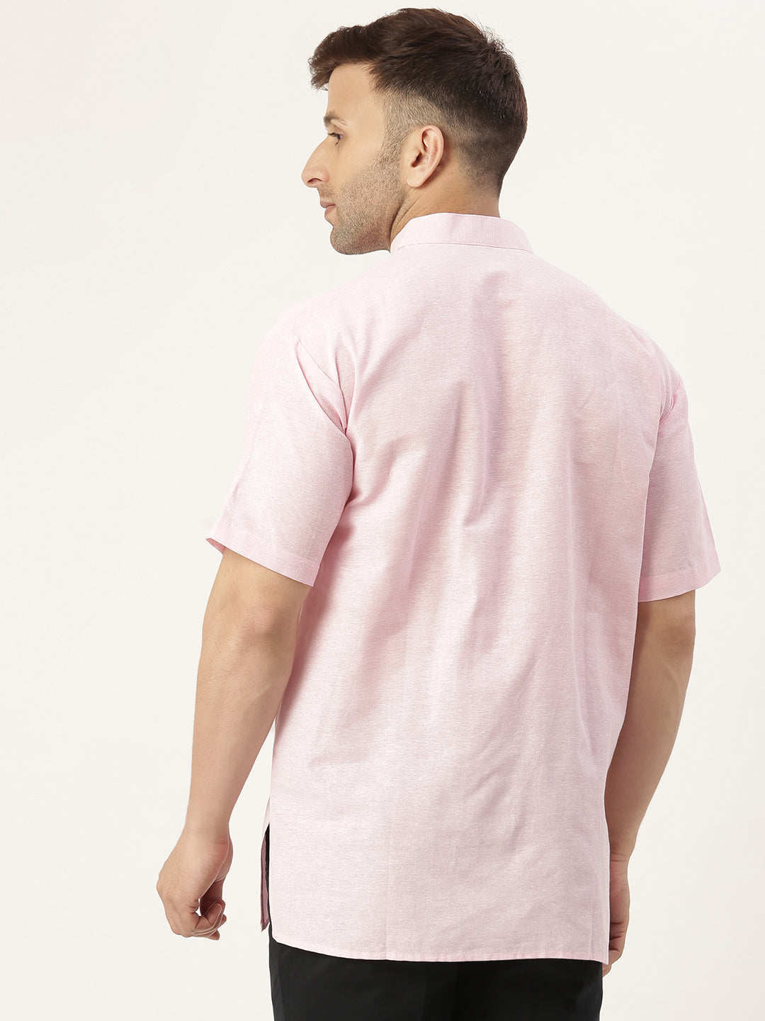 RIAG Men's Pink Cotton Short Ethnic Kurta - Distacart