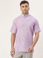 RIAG Men's Purple Cotton Long Ethnic Kurta - Distacart