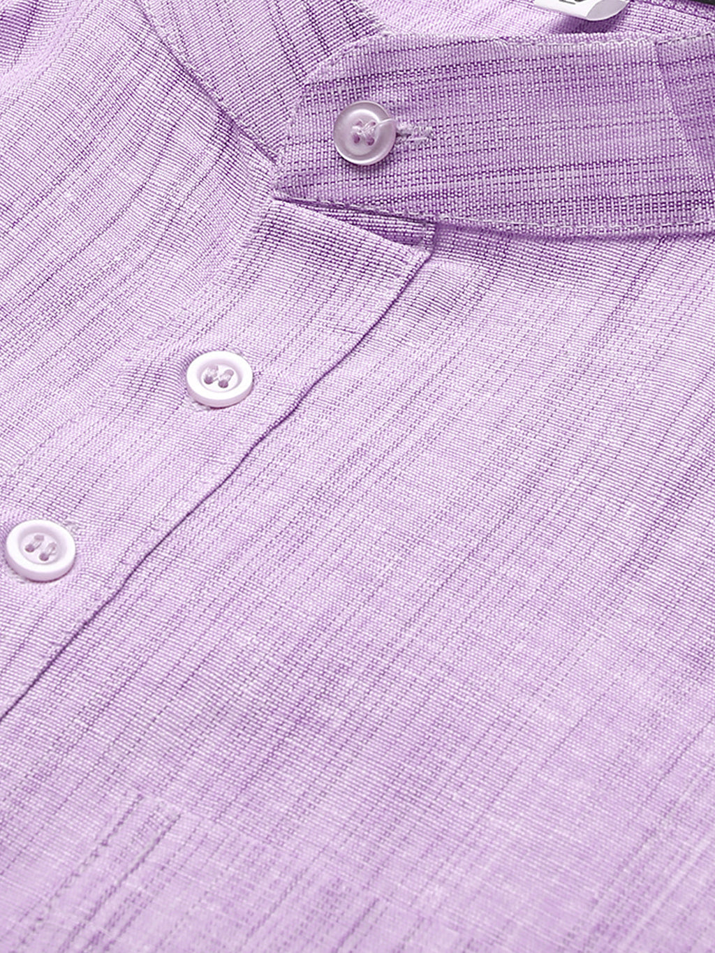 RIAG Men's Purple Cotton Long Ethnic Kurta - Distacart
