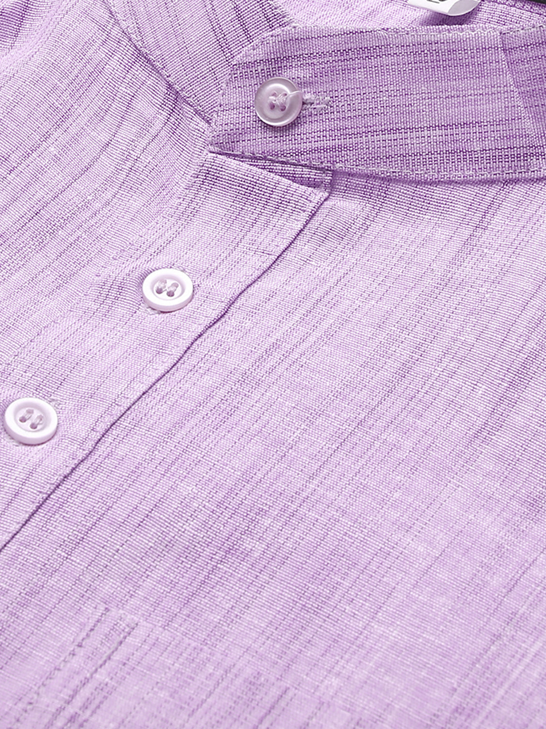 RIAG Men's Purple Cotton Long Ethnic Kurta - Distacart