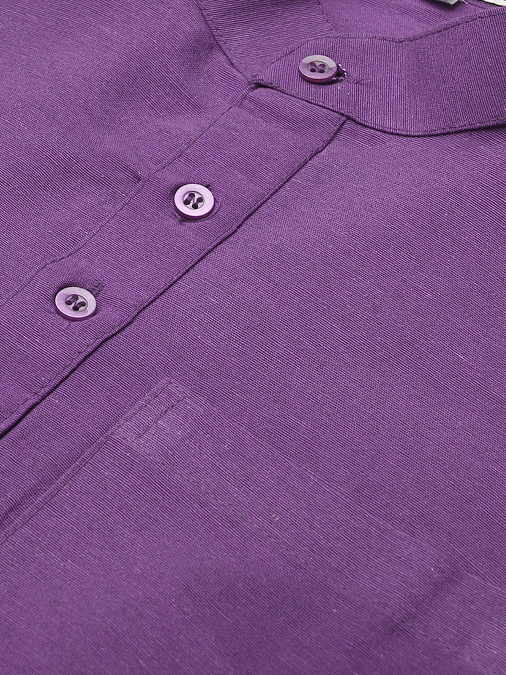 RIAG Men's Purple Cotton Short Ethnic Kurta - Distacart