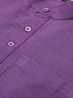RIAG Men's Purple Cotton Short Ethnic Kurta - Distacart