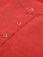 RIAG Men's Red Cotton Short Ethnic Kurta - Distacart