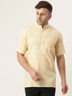 RIAG Men's Beige Cotton Long Ethnic Kurta - Distacart