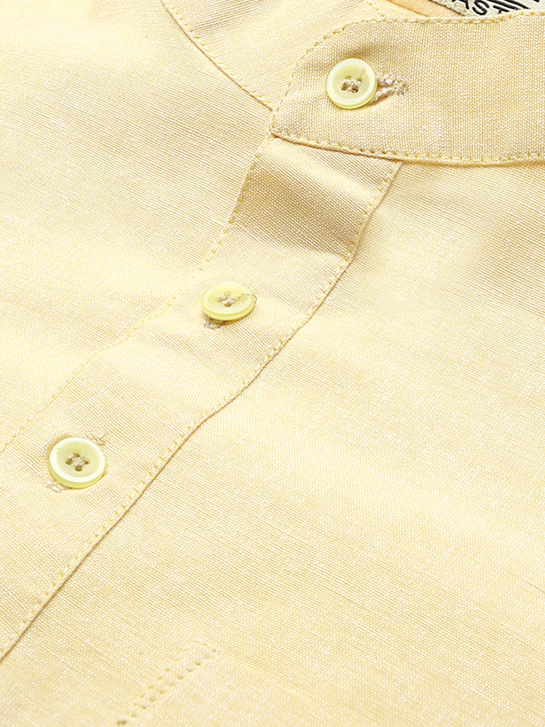 RIAG Men's Beige Cotton Short Ethnic Kurta - Distacart