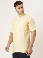 RIAG Men's Beige Cotton Short Ethnic Kurta - Distacart