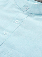RIAG Men's Light blue Cotton Short Ethnic Kurta - Distacart