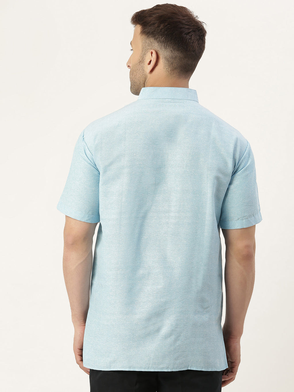 RIAG Men's Light blue Cotton Short Ethnic Kurta - Distacart