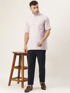 RIAG Men's Purple Cotton Short Ethnic Kurta - Distacart