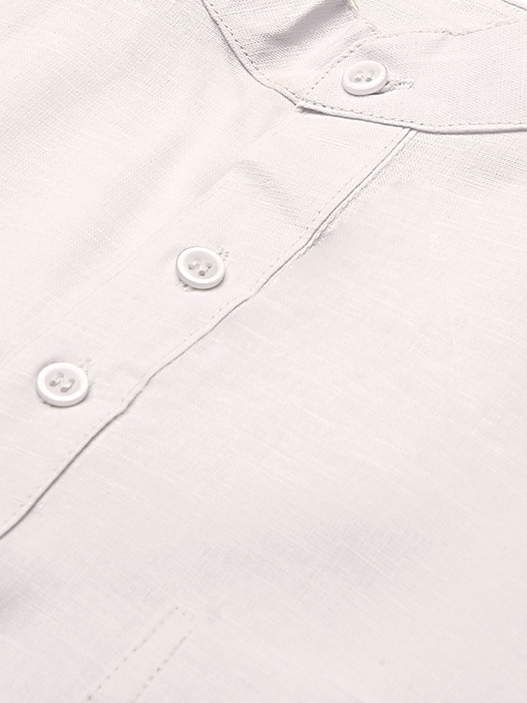 RIAG Men's White Cotton Short Ethnic Kurta - Distacart